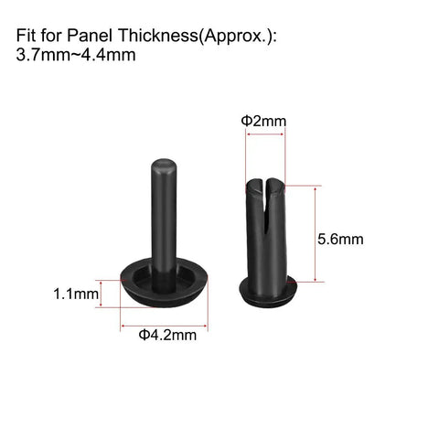 Push In Panel Clips Nylon Fasteners For PCB And Circuit Boards Plug And Play Setup Rock Solid Grip Heavy Duty Black dimensions and design