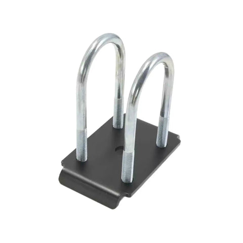 Heavy Duty Trailer U Bolt Kit For 2 3 8 Inch Axle Dexter K7138400 Compatible with two curved bolts and black base.