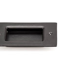 Solid Matte Black Recessed Pull Handle For Barn Doors Cabinets Drawers top view showing smooth finish and mounting holes