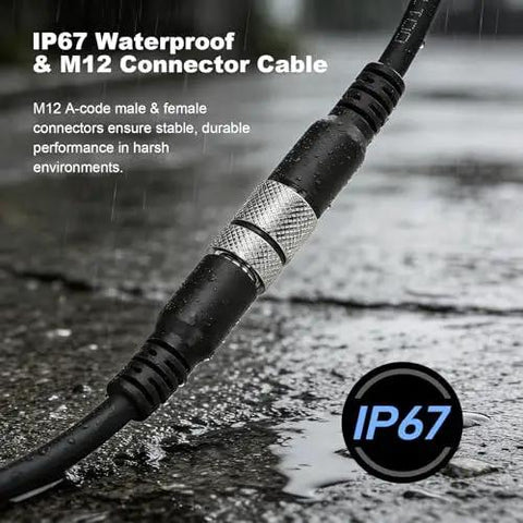 M12 5 Pin A Code Shielded Sensor Connector Cable Male To Female Aviation Connector Waterproof in wet conditions