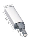 Magnetic Push Cabinet Latch Set For Self Closing Doors With Stainless Steel Bumpers And Soft Close Hardware, dimensions shown.