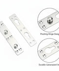 Durable Galvanized Steel Bed Hinge For Murphy And Folding Beds 4.8 Inch Square Corner Replacement Hardware Silver Pivot Joint