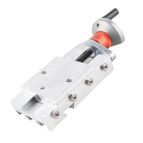 Rock Solid Metal Cross Slide Block With 32 Mm Stroke Heavy Duty Lathe Insert Iron And Aluminum Alloy For Cnc Milling Y And Z Axis Precision Upgrades Shop Floor Ready, detailed view from the top showing mechanics.