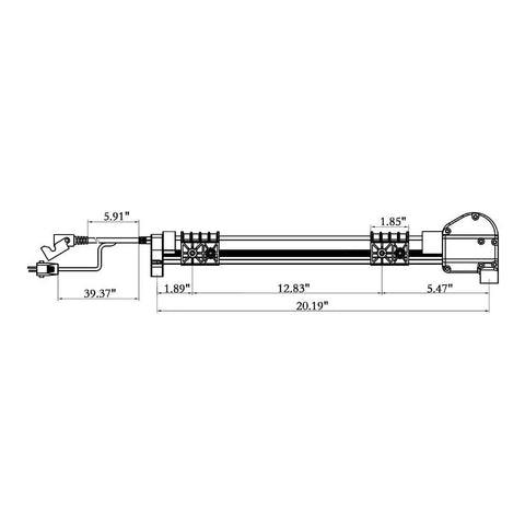 Heavy Duty Linear Actuator Rock Solid Power Recliner Motor Replacement For Lift Chairs 326Mm Stroke dimensions and connectors diagram.