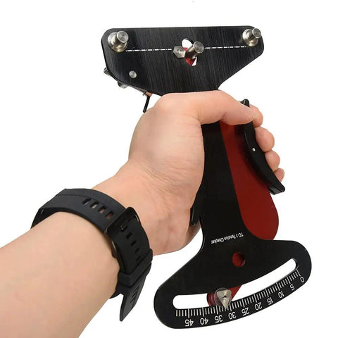 Hand holding Spoke Tension Meter For Bikes, Aluminum Alloy Tensiometer Tool For Road And MTB Wheel Repair, Road Bike Indicator