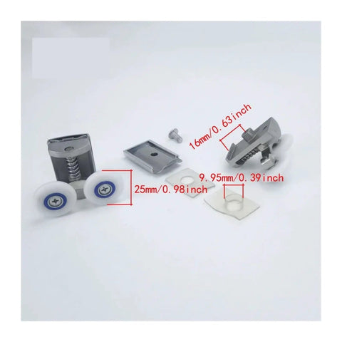 Smooth Operator 4Pcs Stainless Steel Shower Door Rollers Pulley Kit For Sliding Bathroom Tracks with stainless steel and nylon parts.