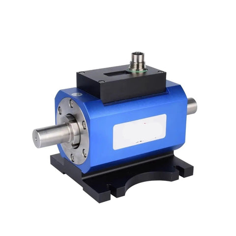 Torque Transducer And Dynamic Torque Sensor For Motor Testing, Measures 5 To 100 Nm Torque, depicted on a mounting base.