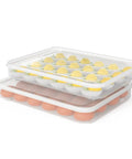 Deviled Egg Containers With Lids, 2 Pack Plastic Egg Trays For Fridge Or Countertop, Holds Up To 48 Eggs, Clear Stackable Carrier.