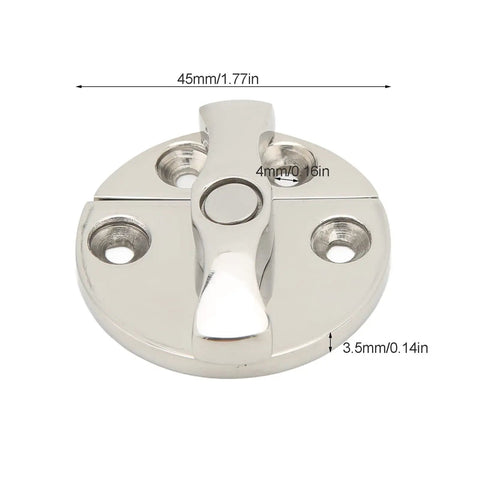Badass Boat Door Catch Latch With Dang Smooth 180 Degree Slick Turn, Heavy Duty 316 Stainless Steel Marine Hardware, round latch with rotating knob