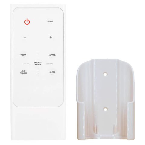 Premium Replacement Remote Control For Window Air Conditioners With Wall Mount Bracket Easy Peasy Setup No Sweat Operation Sweet Cooling For CAC10000W WAC8001W WAC18001W And WAC12001W Models shown with white remote and wall holder.
