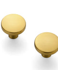 Level Up Your Kitchen Setup With This 25 Pack Of Heavy Duty Brushed Brass Cabinet Knobs Measuring 1-1/4 Inch Round Circle For A Sophisticated Vibe And Real Nice Upgrade To Any Drawer Or Vanity Project.