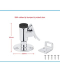 Marine Grade Stainless Steel 316 Door Stopper Kit With Rubber Bumper Pads Heavy Duty Spring Latch for Yachts, RVs, Motorhomes.