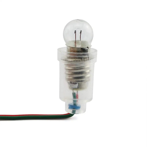 Heavy Duty E10 Screw Lamp Holder With Wire Nickel Socket For Small Bulbs 110V Test Rig close-up of clear lamp holder with bulb and wires