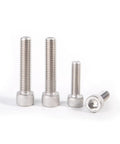 Top Shelf M4 Hex Socket Head Caps Forged From Marine Grade 316 Stainless Steel Din 912 Full Thread Allen Hardware For Heavy Duty Auto Builds Rock Solid 20 Piece Pack showing four hex socket screws.