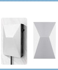 Badass Replacement Charger Station Box For Cybervault Systems With Heavy Duty Anti Theft Lock Cover And Dual Heat Dissipation Shell For Outdoor Use And Rock Solid Defense. Side view of charging box in white.