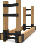 Outdoor Firewood Rack Brackets Kit For Quick Wood Piling And Storage Adjustable Log Stacking Stand For 2x4 Lumber Black Set