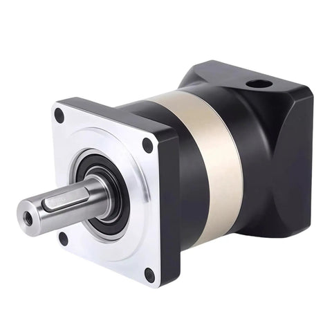 Beefed Up High Torque Planetary Gearbox 50 To 1 Speed Reducer For CNC Lathe Router Benchtop, side view of the gearbox showing input shaft