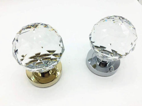 Heavy Duty K9 Crystal Cabinet Pull Handles With Premium Gold Plated Zinc Alloy Build For Killer Modern Drawer Grips And Slick Vanity Knobs That Simply Level Up Any Home Setup Today - Crystal knobs with gold and chrome bases.
