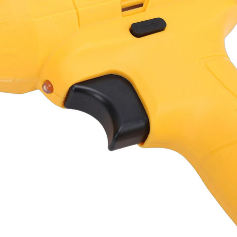 Heavy Duty Built Different Cordless Drill Driver handle detail with black grip and trigger for comfortable use.