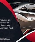 Close-up of a sleek silver sports car with Part Synergy branding and text highlighting focus on quality and fit, ensuring perfect replacement.