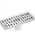 Premium Stainless Steel Rectangular Floor Drain For Bathroom with massive flow, durable light grey grate design.