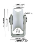 Heavy Duty Nylon Roller Wheel With 304 Stainless Steel Bearings For Smooth Gliding Track Pulleys dimensions shown.