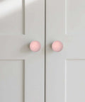 Top Shelf 2-Pack Bright Yellow Ceramic Cabinet Knobs, Smooth 1.3 Inch Round Drawer Pulls for kitchen cabinet use.