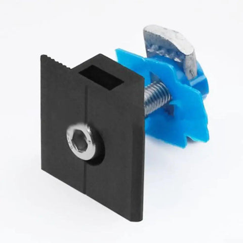 Rock Solid Solar Panel Mounting Clips 4 Pack High Strength Aluminum Alloy Wing Nuts close-up of a durable clip for secure roof installations.