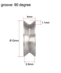 V623ZZ Deep Groove Ball Bearings Run Slick On Guide Pulley Rails Chrome Steel Double Shielded ABEC Grade P0 Hold Fast Built Heavy Duty For Daily Grind 3Mm X 12Mm X 4Mm Precision Unit with V groove 90 degree measurements.