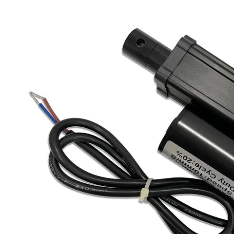 Smooth as Butter Silent Electric Linear Actuator 12V with wiring, compact design for home automation projects.