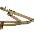 Adjustable Angle Lift Hinge With Multi Stage Support for sofas, recliners, massage tables, shown in metal with serrated arm
