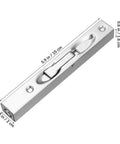 Two Sets Stainless Steel Flush Bolt For Double Doors Hidden Slide Bolt Latch Security Lock With Vertical Installation, front view
