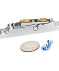 Top Notch Stainless Steel Window Pulleys For Sliding Doors And Cabinet Hardware U Groove Double Wheel Heavy Duty Smooth As Silk Silver Plate Replacement Components Pair with coin and screws