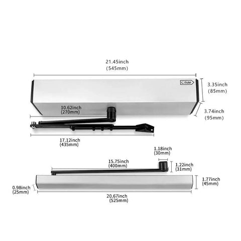 Wireless Swing Door Operator With Square Handicap Push Buttons And Built Tough Stainless Steel Electric Strike dimensions with measurements.