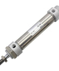One Piece Tough Built Round Body Pneumatic Air Cylinder Double Acting Single Rod Smooth Glide Industrial Grade For Machinery And Garage Projects Runs Like A Charm Cdm2B25-50Z, stainless steel construction, detailed view.