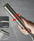 Brushed Nickel Dual Modes Brass Shower Wand High Pressure 7 Inch Handheld Shower Head Sprayer With 59 Inch Hose In Use