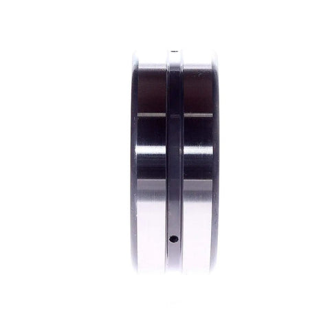 Side view of Top Shelf Heavy Duty Two Row Spherical Roller Bearing With Tapered Bore And Pressed Steel Cage, 40mm inside, 90mm outside.