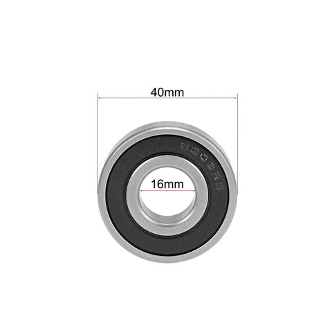 Built Different 6203 16 2Rs Deep Groove Ball Bearing 16Mm Id X 40Mm Od X 12Mm Thick Chrome Steel Double Seal view with dimensions.