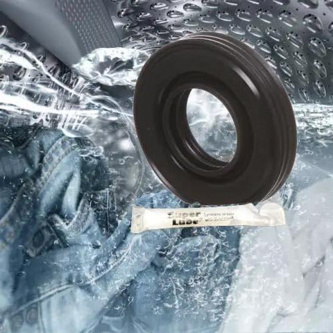 Durable Washing Machine Tub Seal Repair Kit With Top Shelf Lube Grease For Whirlpool Maytag Kenmore Front Load Washer Compatible Replacement Parts Nailed It. Waterproof seal shown with lube in washing machine.