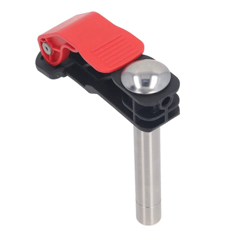 Close-up of Two Pack Woodworking Quick Release Clamps For Desktop Benchtop Projects Beefy Stainless Steel Bench Dog Clamps 19mm