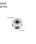 V624ZZ Deep Groove Ball Bearings 4mm X 13mm X 6mm Double Metal Shielded Carbon Steel For Tracks And Pulleys, single bearing close-up.