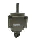 Beefy Heavy Duty Leaf Type Oscillating Cylinder And Air Powered Rotary Actuator CDRB1BW50-180S front view showing solid brackets and details.