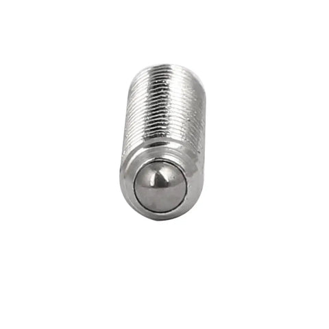 Pro Grade M4 X 16 Millimeter 304 Stainless Steel Ball Point Set Screws Featuring A Rock Solid Hex Socket Drive For Tough Jobs Built To Last 10 Piece Box close-up of a single ball point set screw with hex socket.