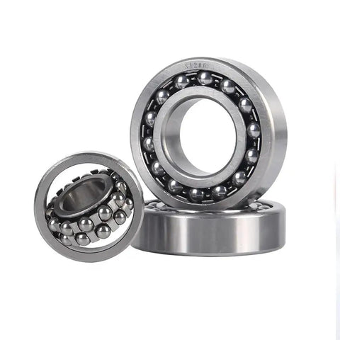 One Piece S2202 Stainless Steel Self Aligning Ball Bearings 15X35X14 Millimeters shown from multiple angles, heavy duty and waterproof.