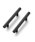 Slick Matte Black Cabinet Handles And Drawer Pulls With Three Inch Centers And Five Inch Overall Length In An Eighteen Pack for modern cabinets.