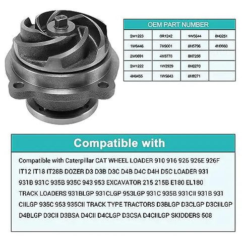 Heavy Duty Water Pump With Beefed Up C And U Bearing Fits Caterpillar Cat 3204 3208 Engines For 910 926 215 Wheel Loaders