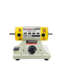 Kickass 350W Lapidary Machine Rock Solid Stone Polishing Lathe with yellow motor and control panel for precise jade jewelry crafting.