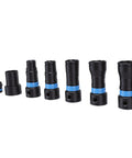 Oppwong 5pcs Vacuum Hose Adapters Dust Collection Quick Connectors With Rotating Clips Exhaust Valve, black and blue adaptors for workshop.