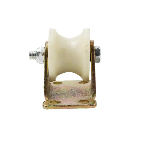 Heavy Duty Nylon Sliding Door Rollers Featuring A Slick Grooved Build For Quiet Operation And Bulletproof Wear Resistance Quick Swap U30mm Roller Wheels for closet and patio systems, showing a nylon wheel with metal bracket.