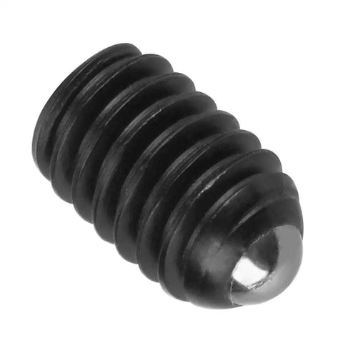 Ten Piece M4mm Hex Socket Ball Spring Plungers Crafted From Rock Solid Carbon Steel For No Hassle Installation And Tight Pressure Positioning On Any Project You Take On, black carbon steel plunger close-up.
